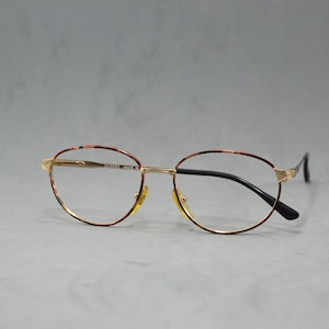Vintage metal woman EyeGlasses XAFFER Unworn. Classic woman butterfly drop marbled light brown gold Rx eyewear Spain 90s NOS old fashion