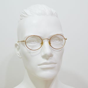 VINTAGE metal EyeGlasses BtB Italy Unworn Classic unisex round eyewear Man woman old fashion 90s golden light carey Regular size old fashion