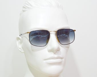 Unique Vintage metal Oversize Sunglasses Xaffer Classic NOS Unworn unisex man woman pilot aviator drop golden black grey 90s old fashion