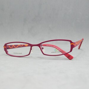 Vintage Eyeglasses COLLECTION CREATIVE 1432 940 Germany. Narrow oval woman reading eyewear Incluided RX lenses. Purple, orange and red. 00s
