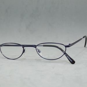Vintage Eyeglasses VISTAN Germany NOS oval Eyewear Specs Incluided Prescription lenses Unisex man Woman 00s navy blue half-moon glasses
