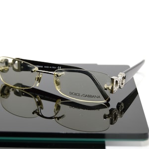 Lunettes de vue vintage sans monture DOLCEGABBANA NOS jamais portées Lunettes de vue rectangulaires classiques, lunettes unisexe homme femme, qualité argent