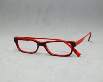 Calvin Klein 5179 604 Top Eyeglasses 2010S Unworn NOS Dead stock Rx Eyewear Specs Prescription square Glasses woman small face cateye red