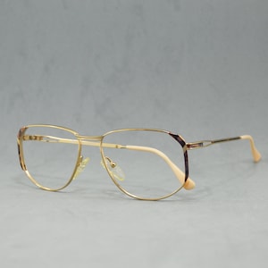 Vintage metal woman EyeGlasses CARLA CIRELLA  Unworn. Classic woman butterfly drop marbled brown gold Rx eyewear 90s NOS ols stock fashion