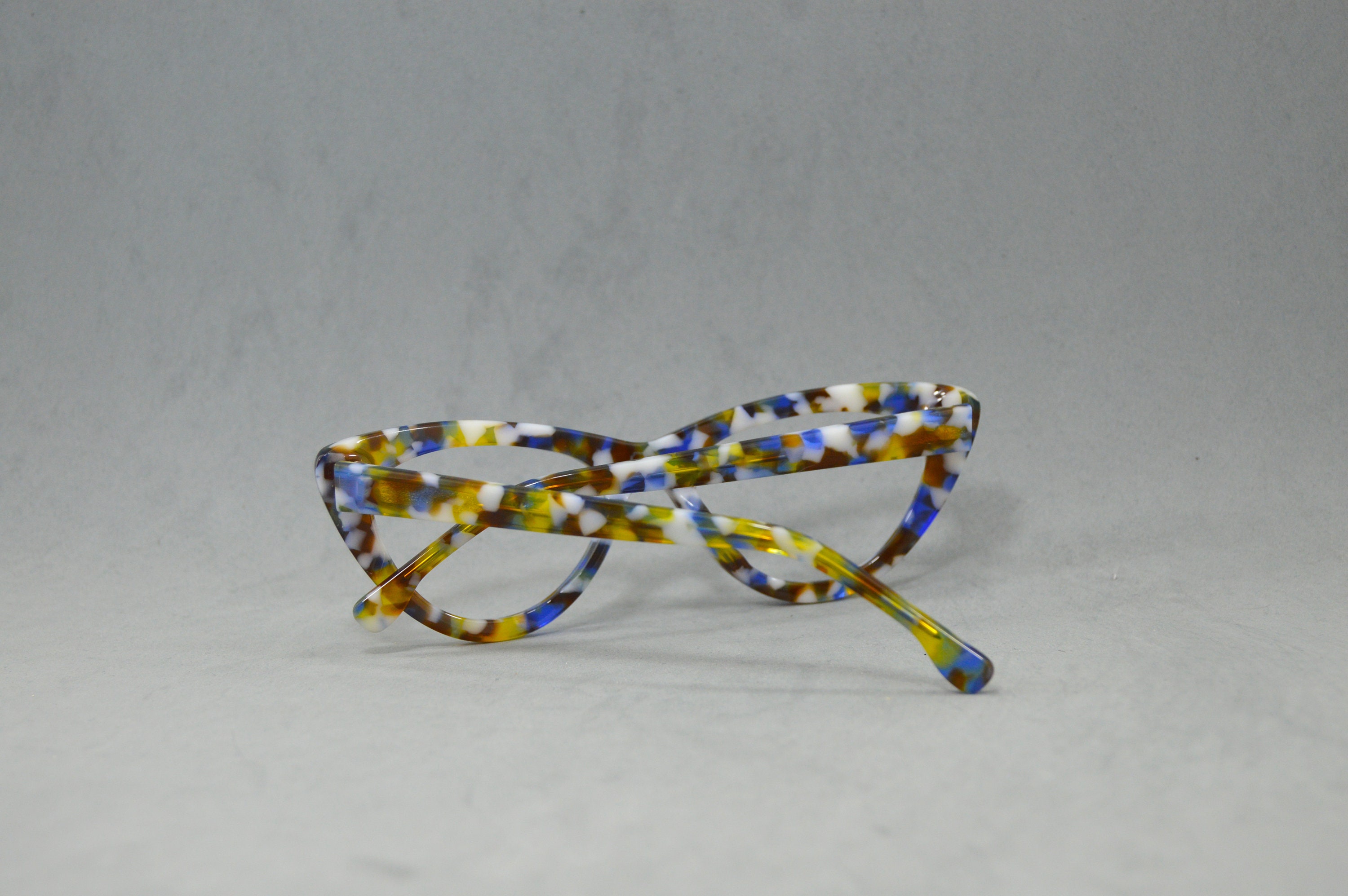 Eyeglasses Retro Vintage Design. Marbled Acetate Top