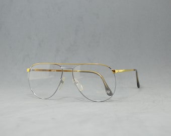Lunettes de vue en métal vintage XAFFER NOS Unworn Rx Eyewear Classic OVERSIZE argent doré pilote aviateur drop bar unisexe homme femme des années 80