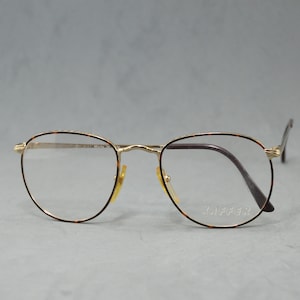 Vintage Eyeglasses XAFFER NOS Unworn Rx Eyewear Classic CAREY brown golden  drop shape Unisex Man Woman hipster chic 90s  square rounded vtg