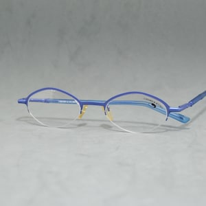 Vintage metal unisex Eyeglasses CHIARO SCURO NOS unworn. Classic half rimless oval eyewear Blue 00s elagant  spectacles googles man woman