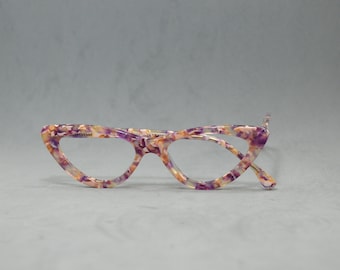EYEGLASSES retro vintage design. Marbled Pure Acetate. Top manufacture & quality. Spectacles Cat eye Lilac. Small faces. Pin up Old fashion