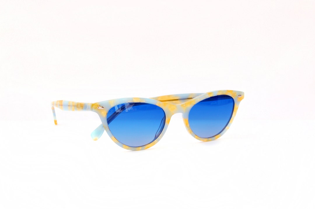 SUNGLASSES Vintage Desing. Pure Marbled Acetate. Top Manufacture 