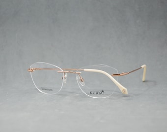 Rhinestone Frameless Square Glasses: Gold Frame, Clear Lens  display picture 1