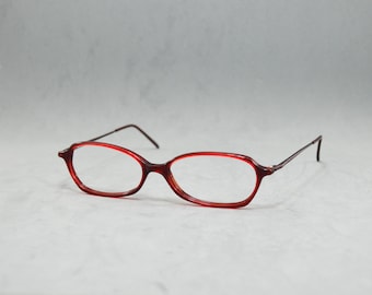 Calvin Klein 651 092 Top Eyeglasses 2010S Unworn NOS Dead stock Rx Eyewear Specs Prescription Glasses butterfly woman small cateye red brown