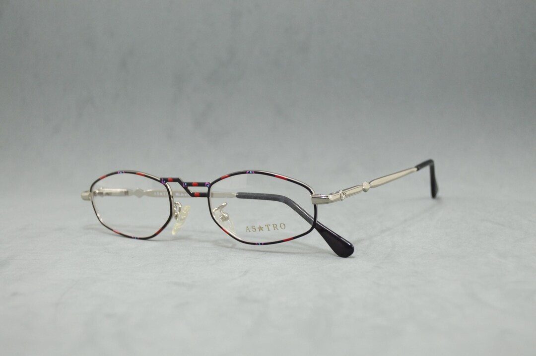 Vintage Metal Eyeglasses ASTRO Line ELITE 5052 Italy Fantasy Narrow ...