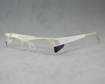 Vintage-Brille Carolina Herrera 212 2786 New York Halbrandlos NOS Ungetragene Rx-Brillenspezifikationen Verschreibungspflichtige Frau Elegante Brille weiß aus