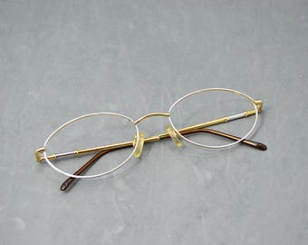 Titan by Metzler Eyeglasses Frames Sivler Gold Oval Full rim 56-16-140 H7169‎ Titan by Metzler Eyeglasses Frames Sivler Gold Oval Full rim  main image 3