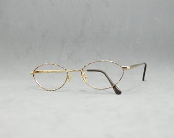Vintage metal reading  eyeglasses ECO-LINE 2207. NOS Unworn. Prices includes rx lenses. 00s Golden Woman. Reading eyewear. Specs. half-moon