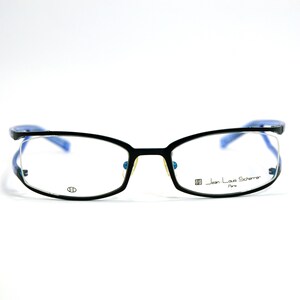 Vintage Eyeglasses Jean Louis Scherrer 1010 NOS Urworn square rectangular Eyeglasses Rx Eyewear Specs Prescription Blue Unisex Woman Elegant