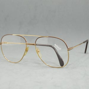 VINTAGE metal Eyeglasses ACTUALLE Couture Eyewear Unworn NOS Classic dark brown golden aviator pilot square unisex man woman 80-90s oversize