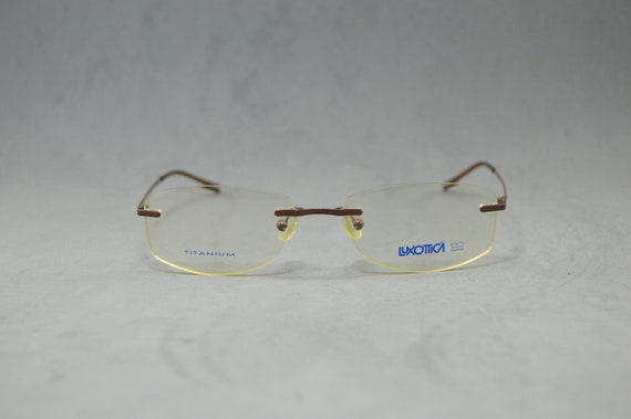 Vintage titanium Rimless EyeGlasses LUXOTTICA Collect… - Gem