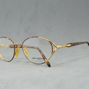 Paco Rabanne Vintage mwtal woman eyeglasses  PR708 Indo Spain 90s Rx Eyewear NOS Unworn Classic metal oval woman googles hipster hippy top
