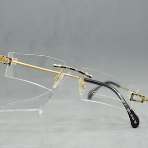 Lunettes de vue vintage sans monture CONQUISTADOR H J Marwitz Berlin G Nos forme fantaisie classique étroite unisexe homme femme lunettes Rx des années 80 et 90 Allemagne