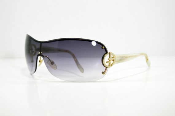 Vintage Sunglasses Giorgio ARMANI Golden Ivory Ac… - image 3