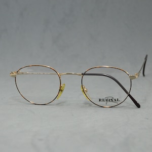 Vintage le vue metal eyeglasses REVIVAL Italia 90s  Rx Eyewear NOS Unworn Unisex man woman  Classic silver & carey hard oval hipster hippy