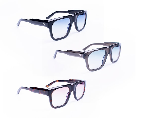 Sunglasses Clear Gradient Lenses Acetate Retro Vintange  display picture 2