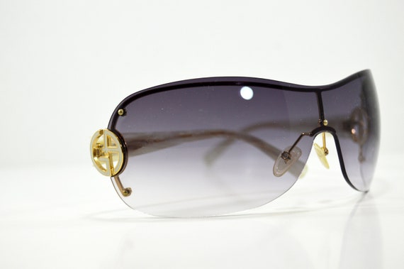 Vintage Sunglasses Giorgio ARMANI Golden Ivory Ac… - image 6