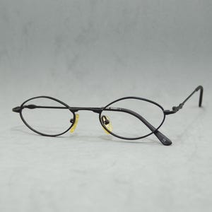 Vintage Eyeglasses metal KK Germany NOS narrow oval Eyewear Incluided rx Prescription Unisex man Woman 00s black half-moon reading glasses