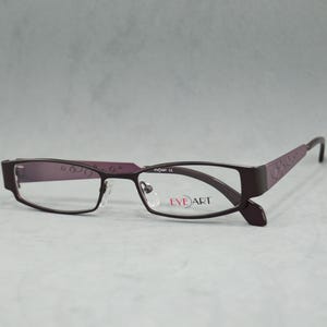 Vintage Eyeglasses EYEART warp small faces square oval narrow  Unworn Rx Eyewear Specs Prescription violet Woman googles reading glasses.
