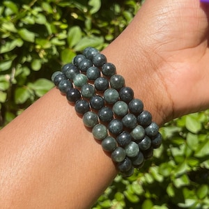 Seraphinite Bracelet, Crystal Beads Bracelet, Healing Crystals, Gemstone Bracelet, Green Beaded Jewelry, Crystal Gifts, Heart Chakra Stones