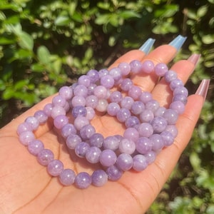 Lepidolite Bracelet, Purple Mica, Crystal Bracelet, Gemstone Bracelet, Healing Crystals, Chakra Bracelet, Purple Natural Healing Stones