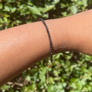 Black Tourmaline Bracelet, Healing Crystals, Dainty Jewelry, Protection Jewelry, Minimalistic Jewellery, Black Crystals, Natural Stones