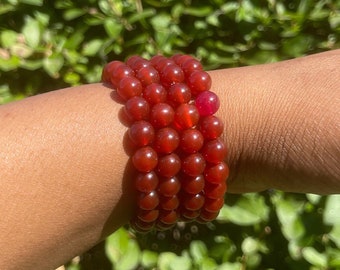 Dark Red Carnelian Bracelet, Carnelian Jewelry, Healing Crystals, Gemstone Bracelet, Chakra Bracelet, Crystal Bracelet, Bracelet for Women