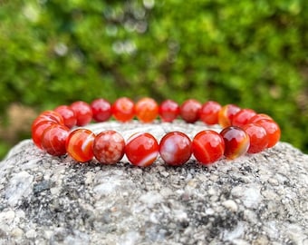 Carnelian Bracelet, Carnelian Jewelry, Healing Crystals, Gemstone Bracelet, Chakra Bracelet, Crystal Bracelet, Carnelian, Bracelet for Women