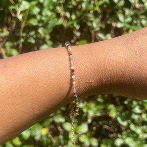 Colourful Tourmaline Bracelet, Healing Crystals, Dainty Jewelry, Protection Jewelry, Minimalistic Jewellery, Mixed Crystals, Natural Stones