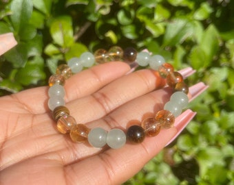 Wealth Bracelet, Good Luck Bracelet, Attract Money, Prosperity, Healing Crystals, Manifestation, Citrine, Tiger Eye, Green Aventurine