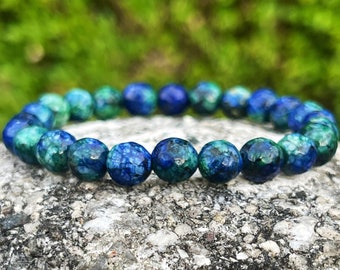 Chrysocolla Azurite Malachite Bracelet, Healing Crystals, Boyfriend Gift, Gift for him, Gift for her, Birthday Gift, Gemstone Bracelet