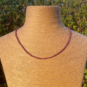 Garnet Choker, Dainty Crystal Necklace, Gemstone, Healing Crystals, Beaded Necklace, Minimalistic Jewelry, Chakra Necklace, Natural Stones