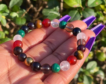 Capricorn Bracelet, Healing Crystals Bracelet, Zodiac Birthstone Bracelet, Gemstone Chakra Bracelet, January Birthday Gift, Crystal Gifts