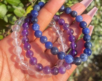Anxiety Bracelet Set, Gemstone Bracelets, Chakra Healing Crystals, Crystal Bracelet Set, Friendship Gift, Stacking bracelets, Crystal Gifts