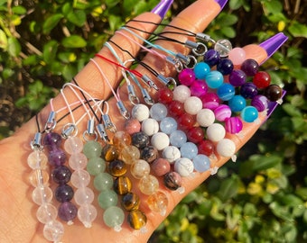 Crystal Beaded Phone Chain, Gemstone Phone Jewelry, Customise Phone Charm Strap, Healing Crystals, Phone, Personalized, Phone Accessories