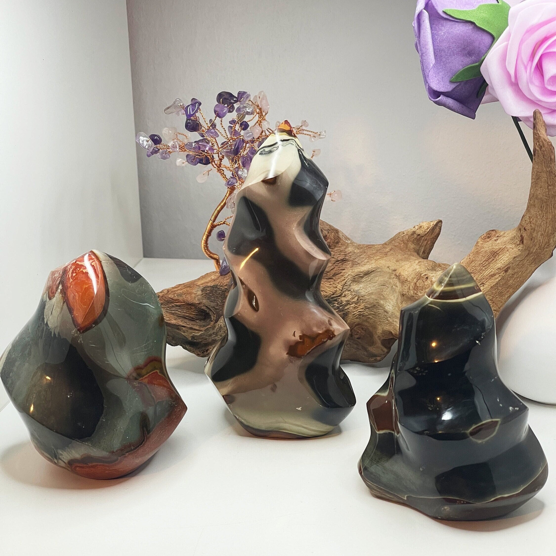 オーシャンジャスパー　フレーム オーシャンジャスパートーチフレーム、ヒーリングクリスタル、ラージ