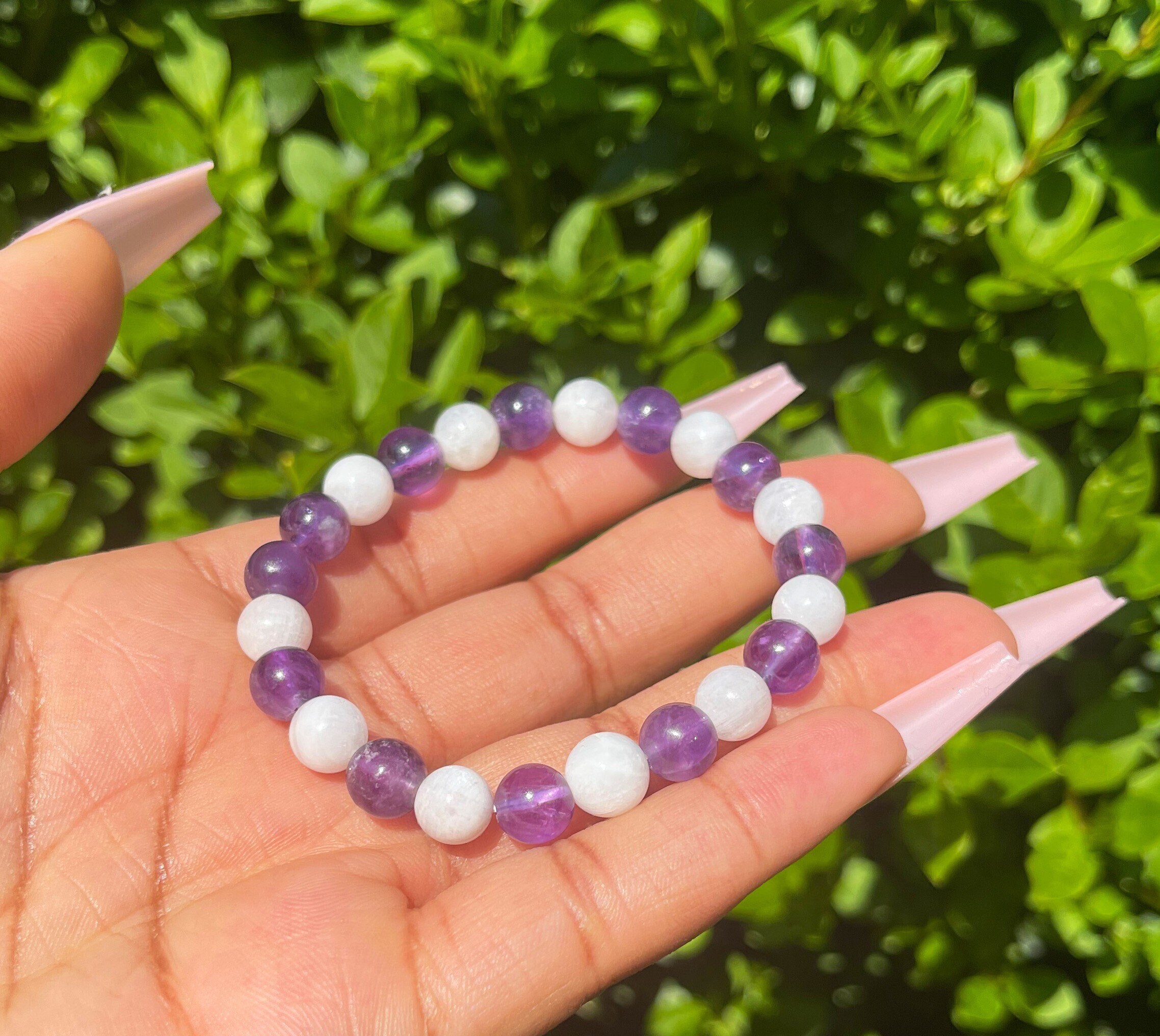 Amethyst and sale moonstone bracelet