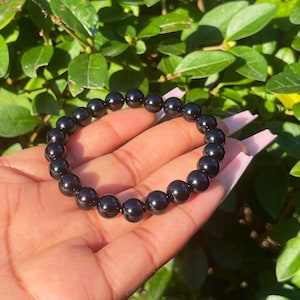 Black Tourmaline Bracelet, Healing Crystals, Empath Protection Bracelet, 6mm, 8mm Chakra Bracelet, Gift for him, Gemstone Bracelet