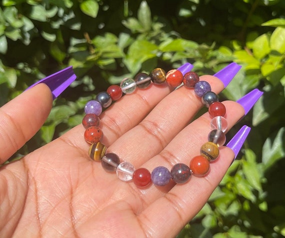 Chronic Fatigue Support Bracelet, Gemstone Bracelets, Low Energy, Healing Crystal Bracelet, Chakra Jewelry, Beaded Bracelets, Natural Stones