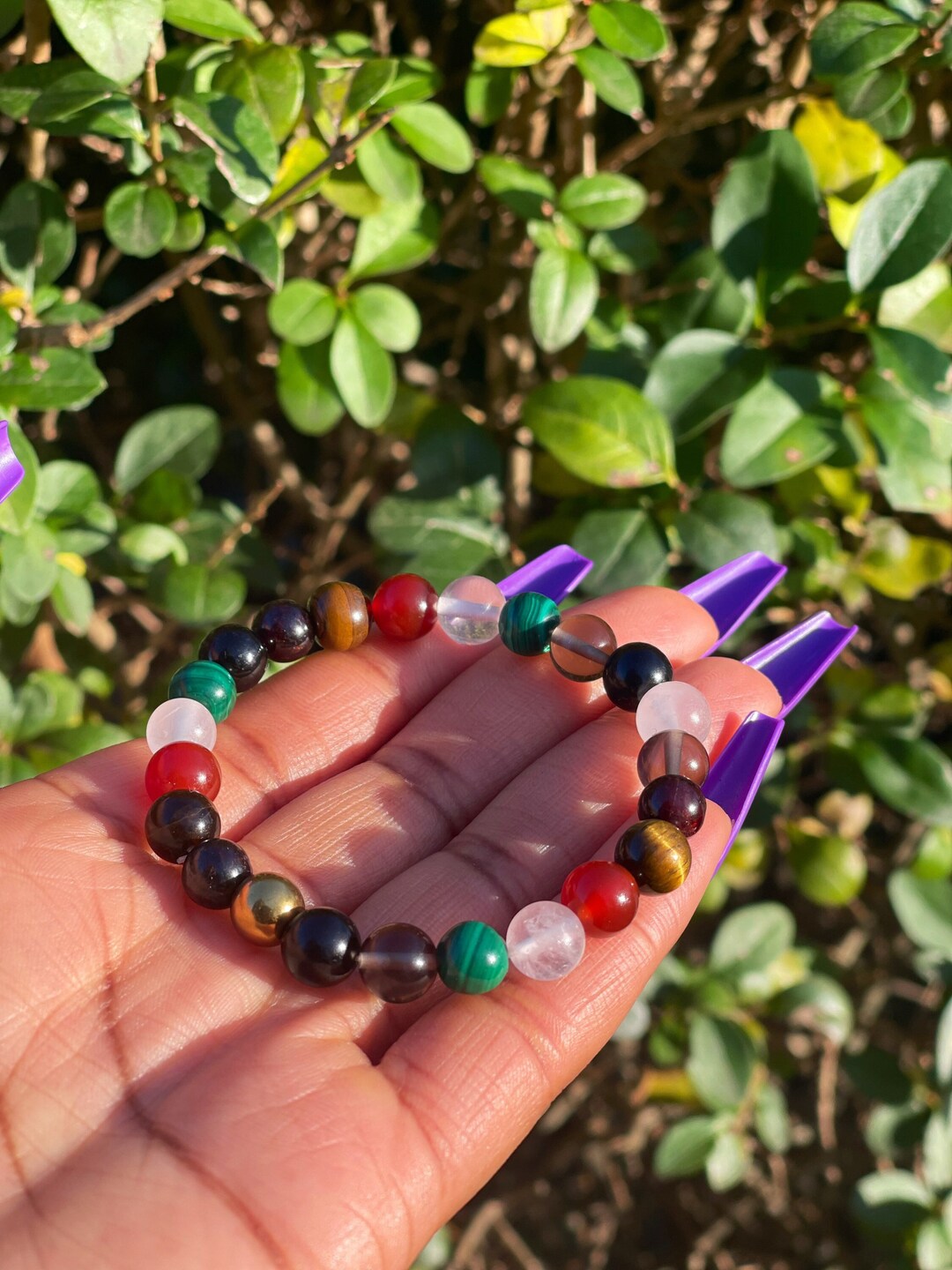 XFSRG Naturstein Armband 4mm - Kristall Rautenform Perlenarmband Damen