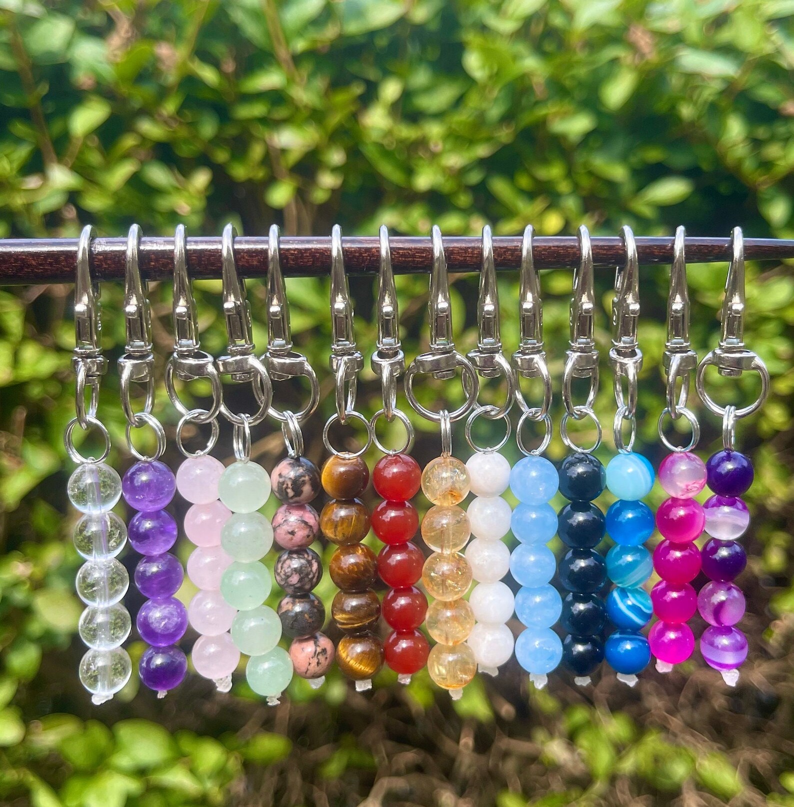Crystal Beaded Key Chains, Gemstone Jewelry, Customise Charms, Healing ...