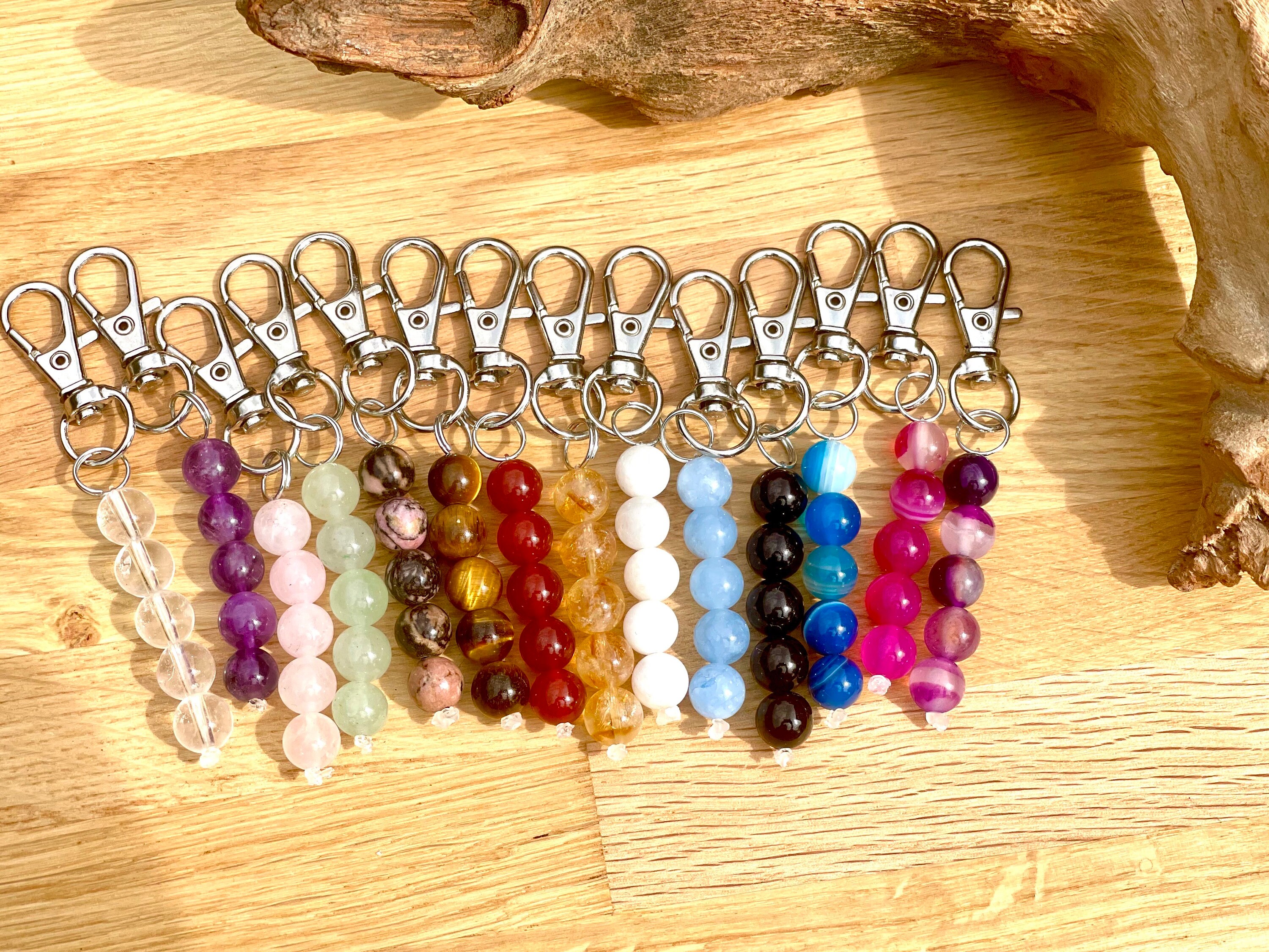 Crystal Beaded Key Chains, Gemstone Jewelry, Customise Charms, Healing ...